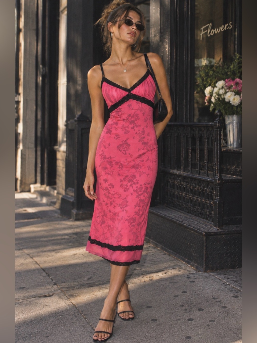 Y2K Vintage Urban Outfitters Floral Midi Babydoll Slip Dress Size Medium